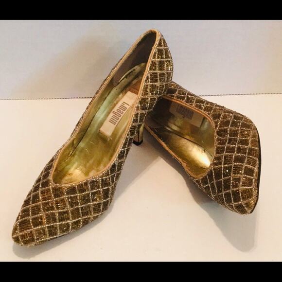 I MAGNIN VINTAGE BEADED LOVELIES HEEL POINTY TOE - Picture 8 of 8